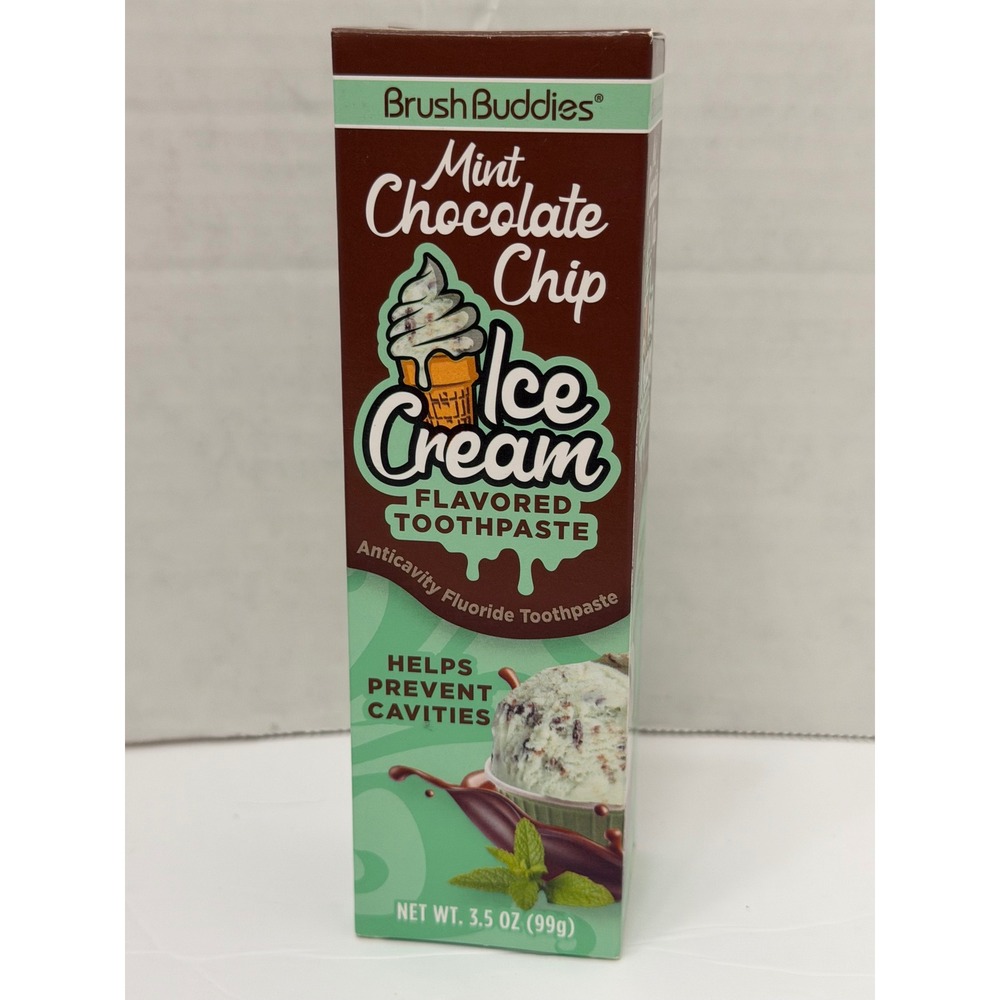 Brush Buddies Mint Chocolate Chip Ice Cream Flavored Toothpaste 3.5 oz 88520